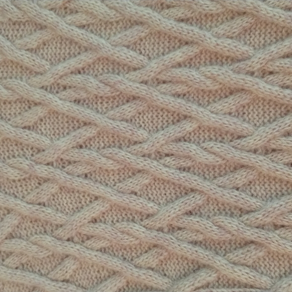 Mariele Waithe Tan 100% Cashmere Long sleeve turtle neck Cable knit sweater sz M - Picture 12 of 16